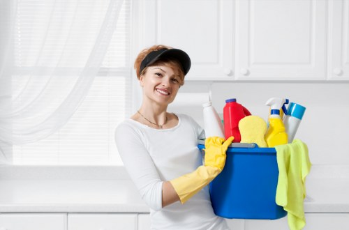 Fulham cleaning specialist working in a modern living space