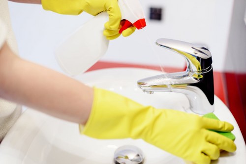 Fulham Cleaners team focusing on recycling and sustainable waste sorting